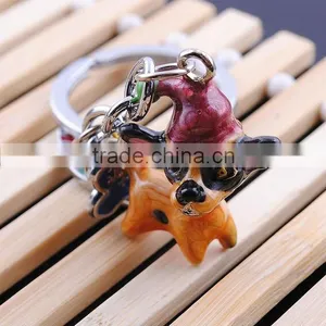Cute Hard Pvc Chiwawa Zine Alloy Pet Dog Animal Hotselling Key Ring thumbnail-1