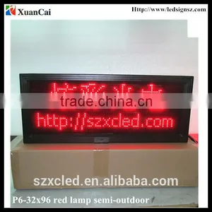 P6-32*96Red Lamp Semi-outdoor Message and Temperature Display Led thumbnail-1