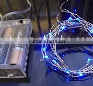 AA Battery Operated Cooper Wire LED Fairy Light-Blue thumbnail-1