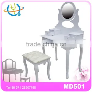 Dressing Table & Stool With Mirror & 7 Storage Drawers High Quality Girl Dressing Table thumbnail-1
