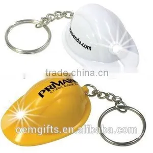 Mini Hard Hat Keychain Light, Logo Imprint Helmet Keyholder,Cap Keyring thumbnail-1