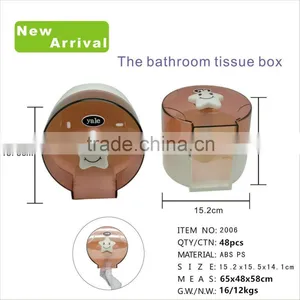 Waterproof Plastic Bathroom Tissue Box With a Smile Face Five Star for Roll Paper thumbnail-1