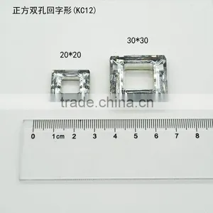 KC12 Suare 20*20 30*30mm Flat Back Sew on Acrylic Rhinestones for Fashion Decoration, Craft Making, Garment Bags Accessories thumbnail-2