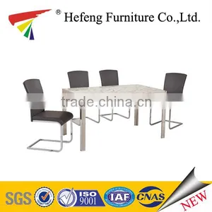 Marble Top Metal Legs Philippine Dining Table Set thumbnail-1