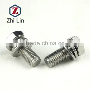 Stainless Steel Hexagon Bolts Flat Washers and Spring Screws Assemblies M10 thumbnail-5