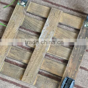 Portable Wood Plant Pot Tray With Wheet thumbnail-6