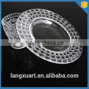 LXHY-T039 Hand Pressed Crystal Glass Cheap Oneycomb Wholesale Bulk Dinner Plate thumbnail-2