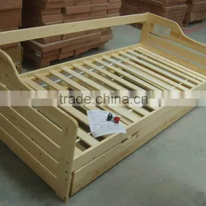 Modern Quality Solid Pine Wood Box Bed Designs for Sofa Bed thumbnail-1