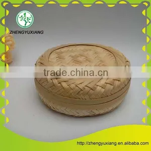 Handwoven Bamboo Teacup Container With Lid thumbnail-3