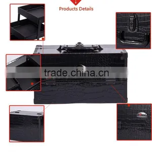 Clear Acrylic Top Jewelry Or Cosmetic Storage Display Boxes Makeup Train Case With Lock thumbnail-5