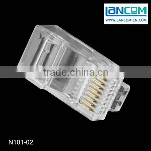 Cat 5e UTP RJ45 PLug(8p8c) 3 Prong Gold Plated thumbnail-1