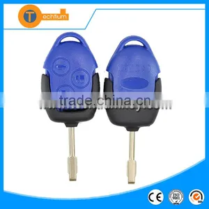 Abs Plastic Uncut Blade Remote Key Shell With Three Button Blue Color for Ford Mondeo thumbnail-1
