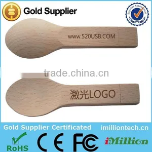 Woodern Spoon Shape USB Disk With Laser Logo.woodern Pack thumbnail-1