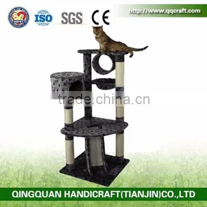 Paw Print Bungalow Cat Furniture Condo House Scratcher Multi Level Cat Activity Tree thumbnail-6