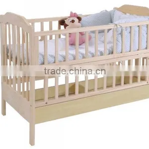 New Zealand Pine Wood Baby Bed Luxury Baby Cot Baby Crib thumbnail-1