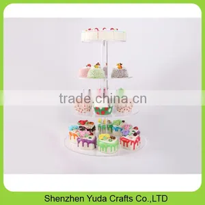 Fashion Table Top Colored Acrylic Wedding Cake Stand Acrylic Cake Stand for Sale thumbnail-4