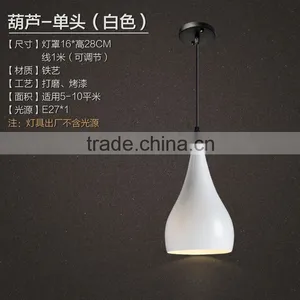 Modern Adjustable White Painting Iron Drop Light, Popular Compact White Iron Pendant Lighting, White Simple Coffee Shop Lamp thumbnail-1