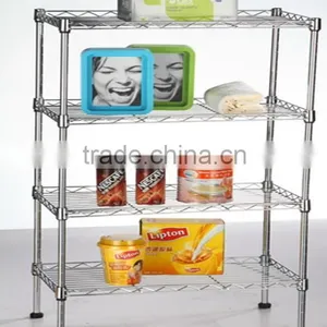 4 Tiers Steel Metro Wire Shelving System,chrome Finish thumbnail-1