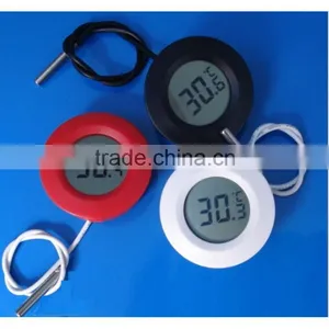 Outdoor /indoor Round Black/White Small Digital Thermometer thumbnail-1