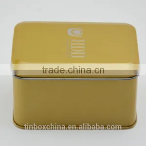 Dongguan Factory Direct Gold Rectangle Gift Packaging Tin Can thumbnail-1