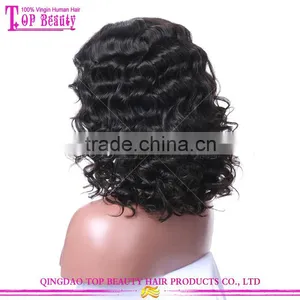 Luffy Hair Manufacturer Wholesale Lace Front Wig Brazilian Human Hair 14inch 150% Short Curly Wig for Black Women thumbnail-4