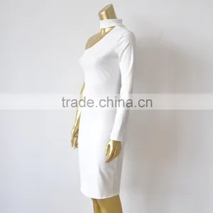 Wholesale One Shoulder Midi Sexy Ladies One Piece Dress Latest Neck Designs thumbnail-6