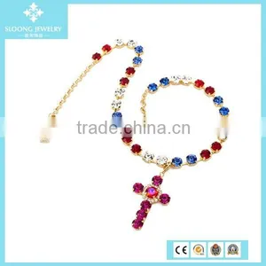 Yiwu Elegant Green Shine Crystal Copper Chain Necklace 2015 thumbnail-2