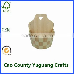 Mini Decorative Bucket Wooden Hanging Buckets Wood Pellet Bucket thumbnail-1