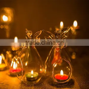 ANGEL CRYSTAL CANDLE STICK GLASS HOLDER WITH ANGLE WING thumbnail-4