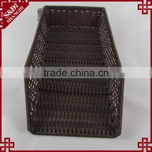 S&D Poly Rattan Brown Wicker Storage Basket Imitation Supermarket Display Basket Fruit Basket thumbnail-5
