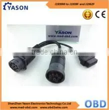 Deutsch J1939 Male Connector to J1939 Female Connector and OBD2 Female Y Cable thumbnail-1