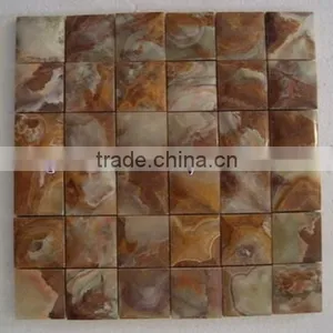 New Selling Attractive Style BROWN GOLDEN ONYX MOSAIC TILES COLLECTIONS thumbnail-6