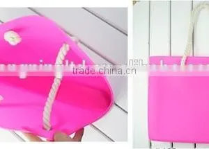 Silicone Beach Handbag With Cotton Rope Handle&Silicone Beach Style Handbag&silicone Beach Bag thumbnail-6