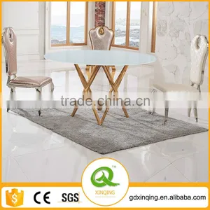 TH403 Cheap Round Stainless Steel Rose Gold Breakfast Table and Chairs thumbnail-1