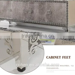 E106 Postmodern Western-style High Quality Stainless Steel Crocodile PU tv Stand/cabinet thumbnail-4