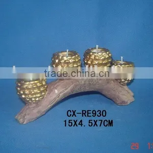 Terra Cotta Pinecone Candle Holder thumbnail-1