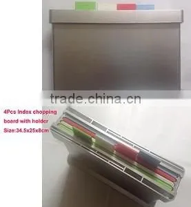 As Seen On TV Cutting Board Set 4pcs Index Chopping Board With Holder thumbnail-1