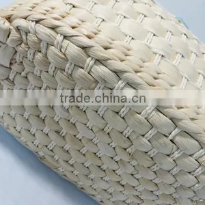 Cheap Handmade Natural Maize Mini Make Straw Bag With PU Handles thumbnail-4