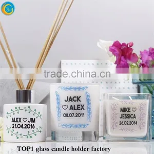 Bling Collection Frosted Glass White Candle Holders thumbnail-4