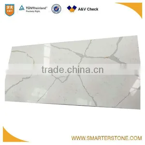Polished Artificial White Marble With Thin Veins thumbnail-1