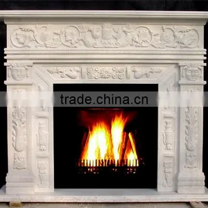 Architectural Antique European Style Elegant Stone Carving Marble Fireplace thumbnail-2