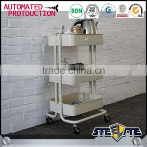 Steel Korean Furniture 3-tier Rack Kitchen Trolley thumbnail-3
