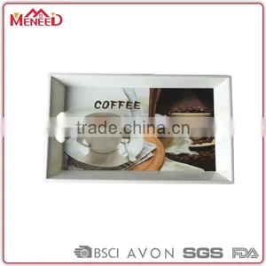 China Factory Direct Melamine Plastic Hotel Coffee Trays With Handles thumbnail-1