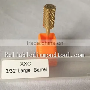 Shank Diameter 2.35MM Total Length Golden Carbide Burr for Nail Large Barrel thumbnail-2