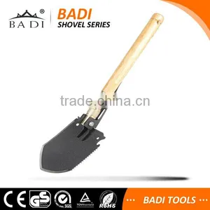 Outdoor Survival Wooden Handle Multifunction Folding Shovel With Pickexe thumbnail-1