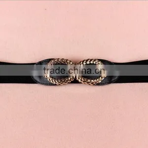 Wholesale Leaf Heart Pattern Alloy Buckle Elastic Sex Women Lady Waist Belt thumbnail-4