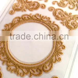 Popular Glitter Lace Foam Sticker, Graceful Decorative Shinny Glitter Sticker, Elegant Lace Sticker thumbnail-5
