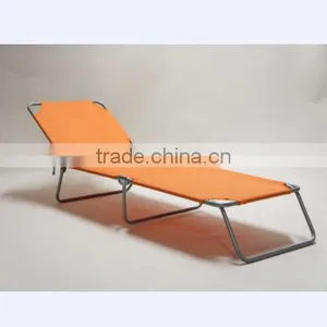 Orange Camping Beach 22mm Steel Tube Sunbed Lounge Chair thumbnail-1