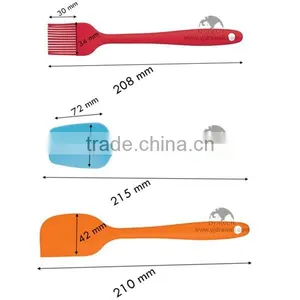 SP-3130 BPA Free Heat Resisting Mini Easy Flex 3-piece Silicone Spatula Set thumbnail-1
