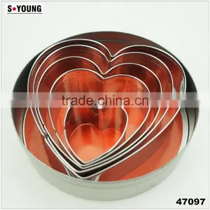 47097 5pcs Heart Shape Stainless Steel Cookie Cutter Set thumbnail-2